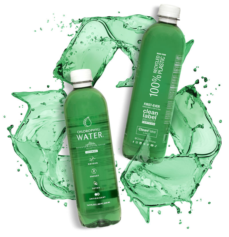 Chlorophyll Water Launches Bottles Made from 100% Recycled Plastic with CleanFlake Technology