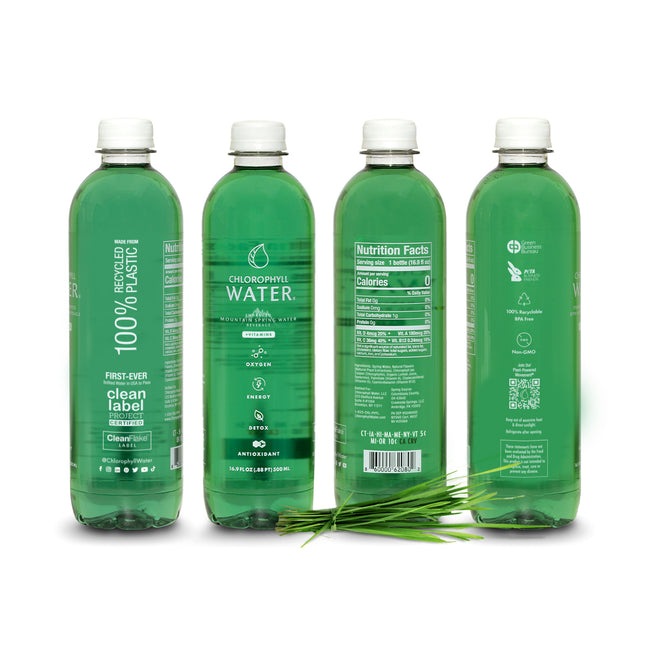 Chlorophyll Water Debuts New Bottles Made from 100% Recycled Plastic