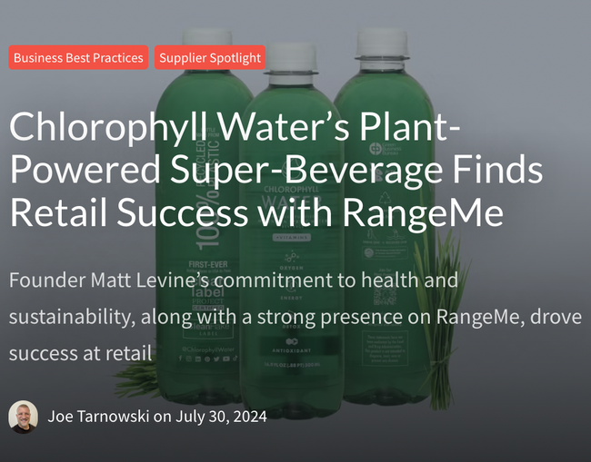 Chlorophyll Water’s Plant-Powered Super-Beverage Finds Retail Success with RangeMe