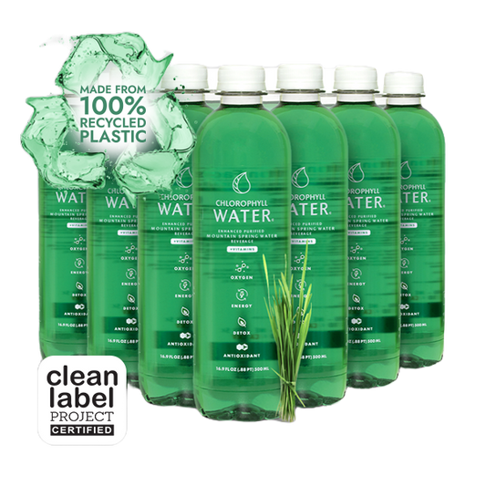 Chlorophyll Water® (Case of 12): Purified Mountain Spring Water with Essential Vitamins