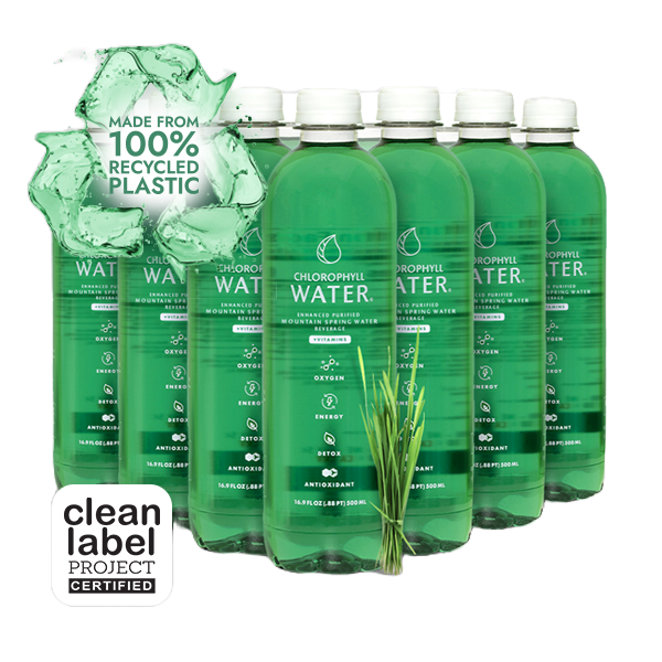 Chlorophyll Water® (Case of 12): Purified Mountain Spring Water with Essential Vitamins