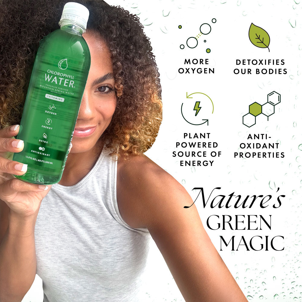 Chlorophyll Water®: Chlorophyll and Ultra-Purified Water with Plant-Based Vitamin A, Vitamin B12, Vitamin C, Vitamin D3 - Chlorophyll Water 