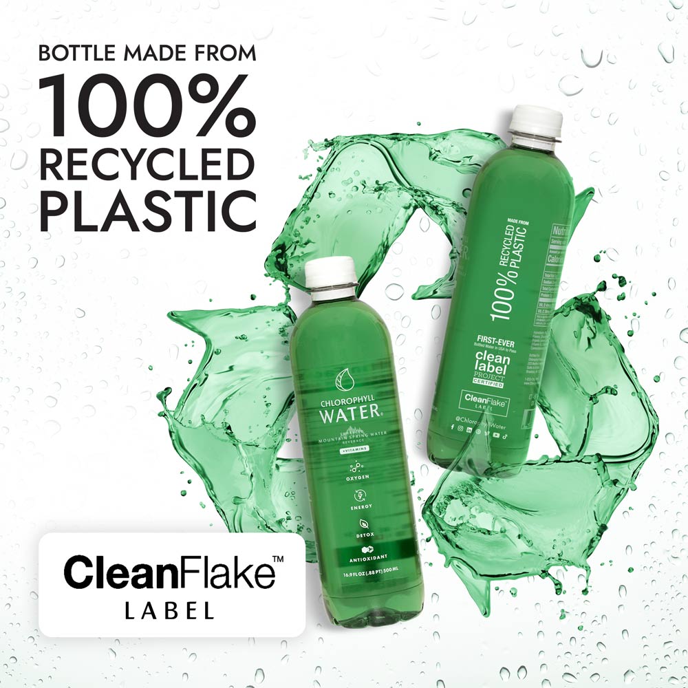 Chlorophyll Water® (Case of 12): Chlorophyll & Ultra-Purified Water with Essential Vitamins A, B12, C and D3 - Chlorophyll Water 