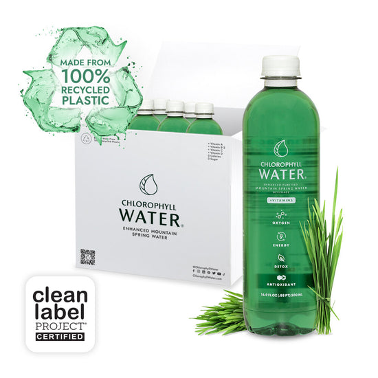 Chlorophyll Water® (Case of 6): Purified Mountain Spring Water with Essential Vitamins
