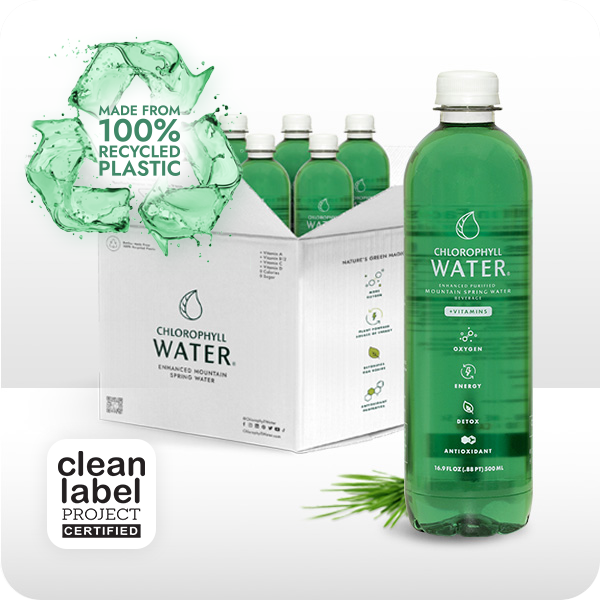 Chlorophyll Water®    (Case of 6): Purified Mountain Spring Water with Essential Vitamins
