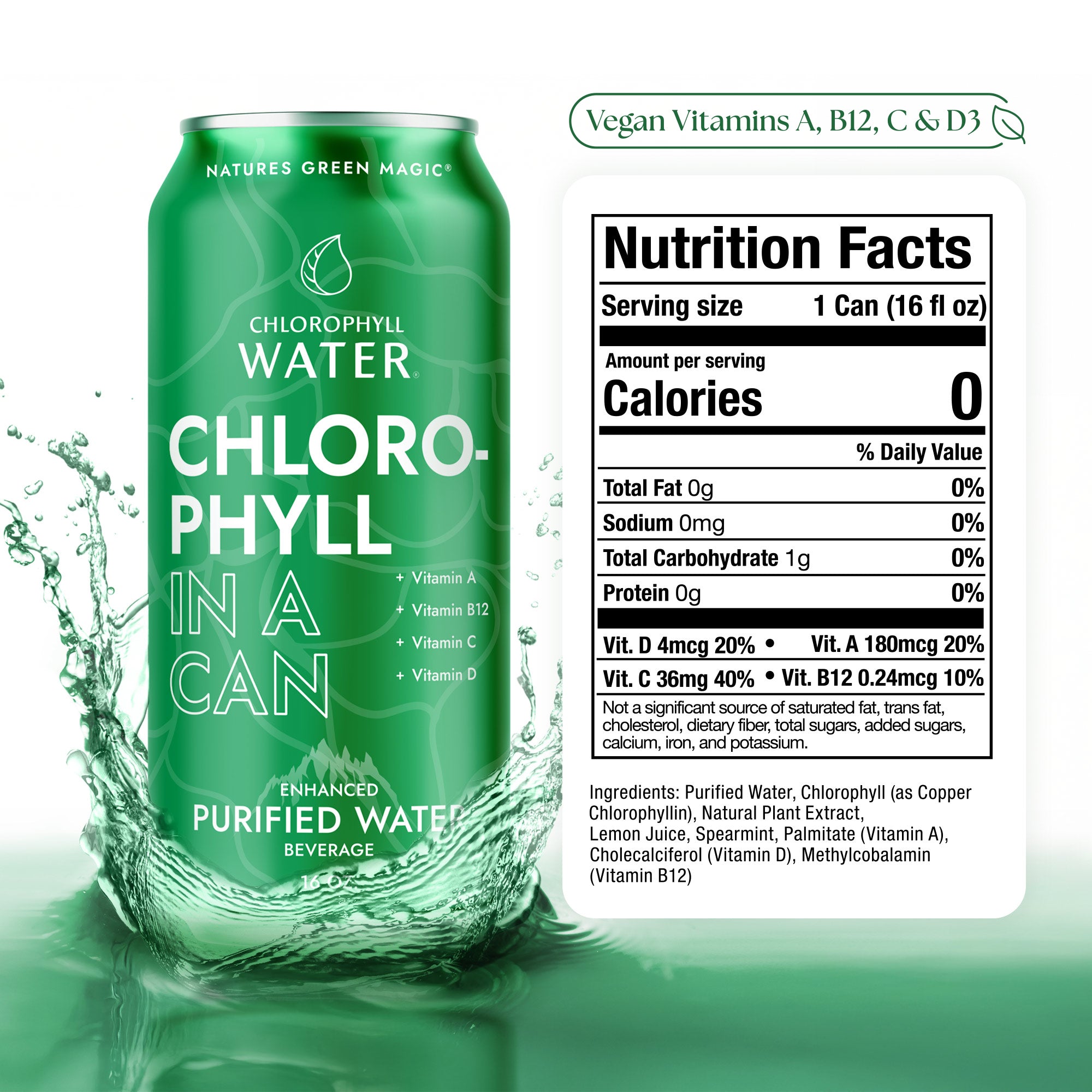 Chlorophyll Water 16oz Aluminum Can (6-Pack)