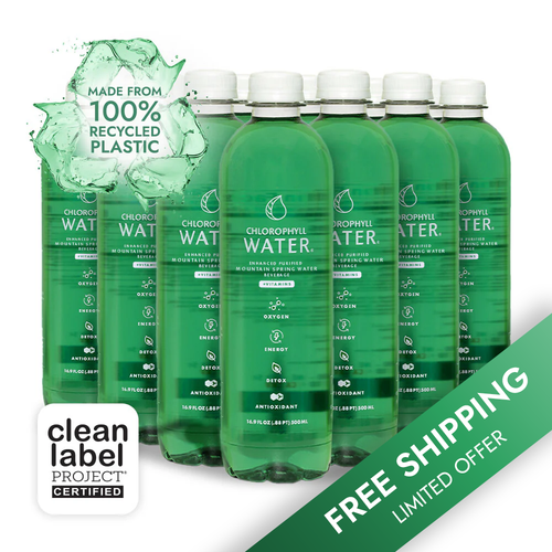 Chlorophyll Water® (Case of 12): Chlorophyll & Ultra-Purified Water with Essential Plant-Based Vitamin A, B12, C & D3