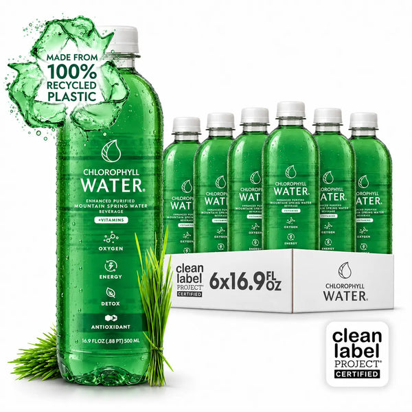 Chlorophyll Water® (Case of 6): Chlorophyll and Ultra-Purified Water with Essential Plant-Based Vitamins A, B12, C and D3