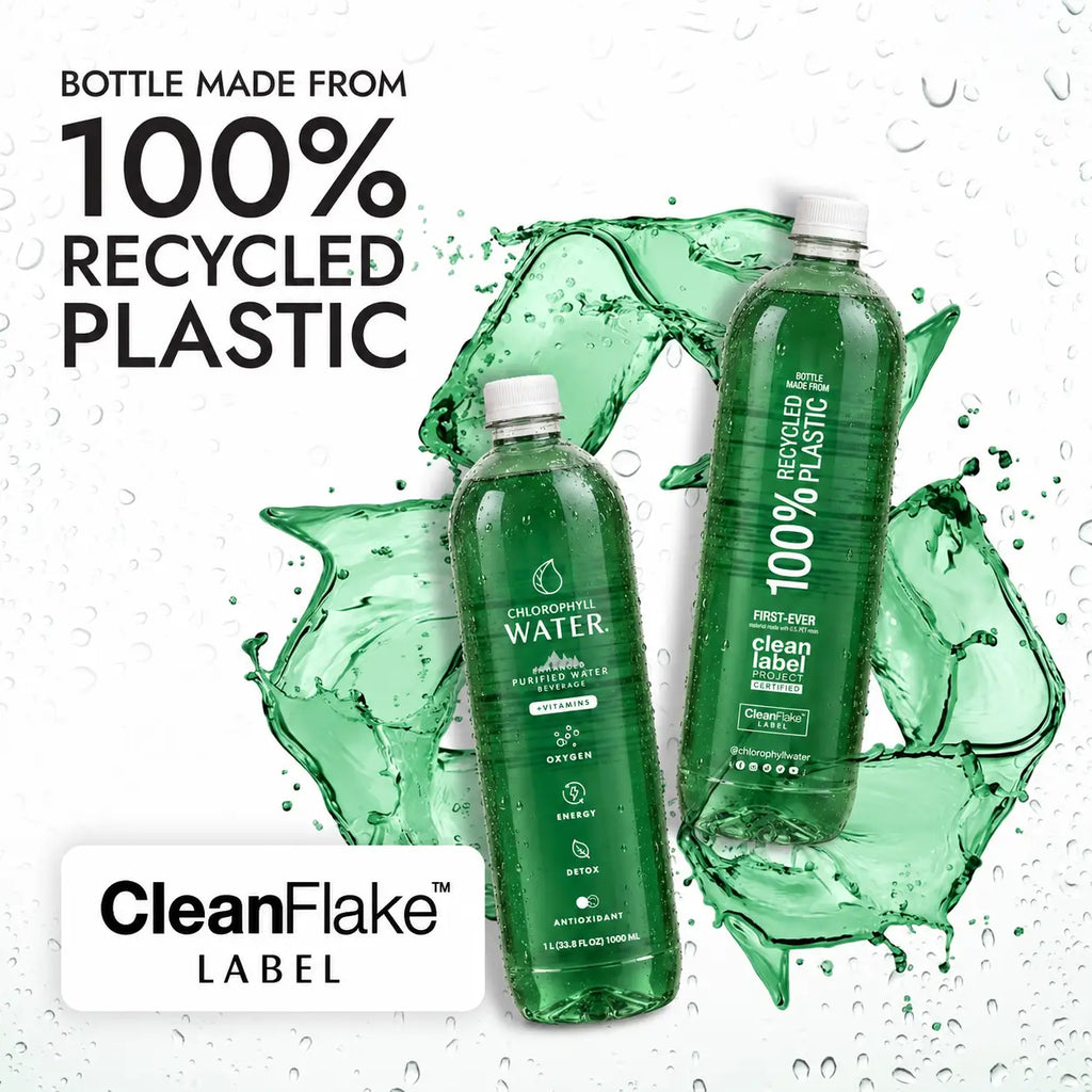 Chlorophyll Water® 1 Liter (Case of 6) Chlorophyll and Ultra-Purified Water with Essential Plant-Based Vitamins A, B12, C & D3.