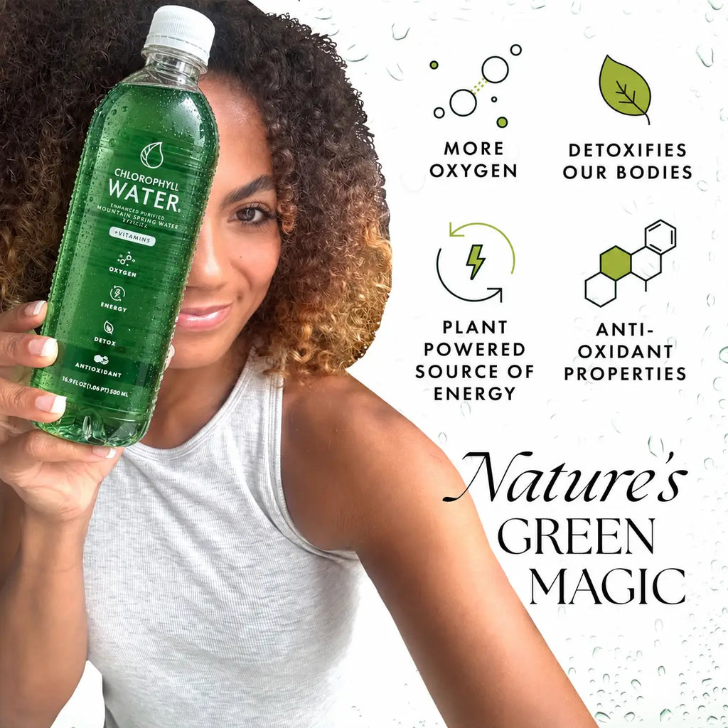Chlorophyll Water® (Case of 6): Chlorophyll and Ultra-Purified Water with Essential Plant-Based Vitamins A, B12, C and D3