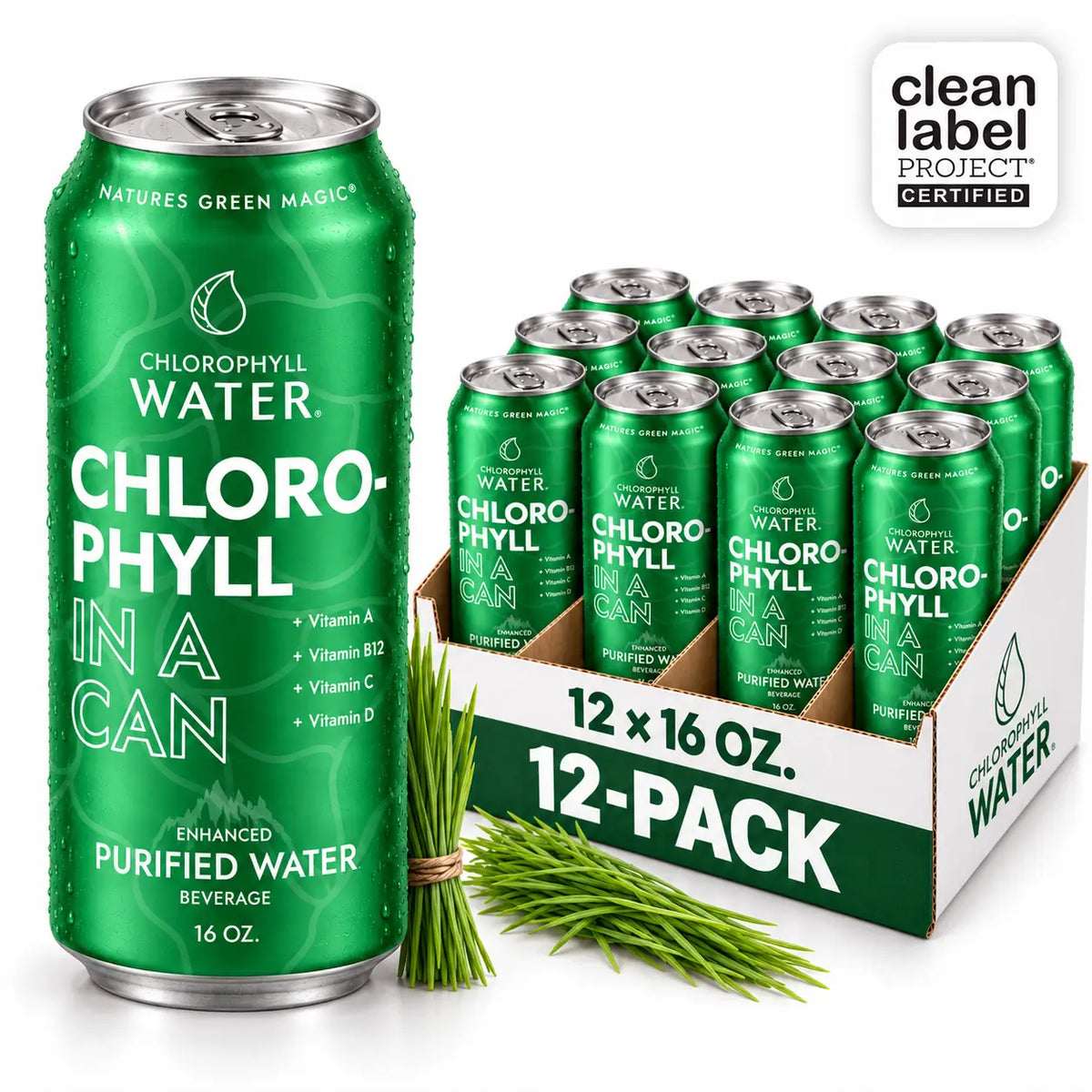 Chlorophyll Water 16oz Aluminum Can (12-Pack)
