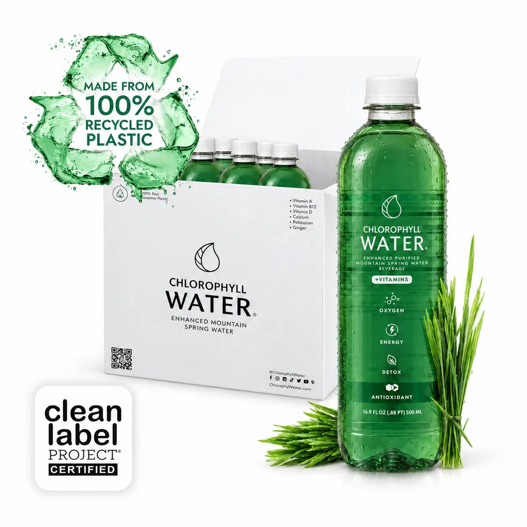 Chlorophyll Water® (Case of 6): Chlorophyll and Ultra-Purified Water with Essential Plant-Based Vitamins A, B12, C and D3