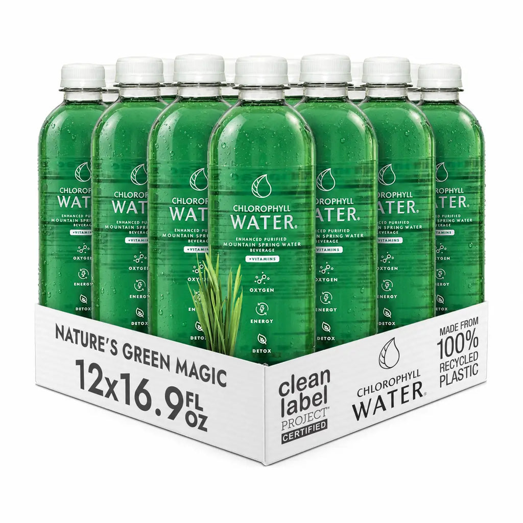 Chlorophyll Water® (Case of 12): Chlorophyll & Ultra-Purified Water with Essential Vitamins A, B12, C and D3