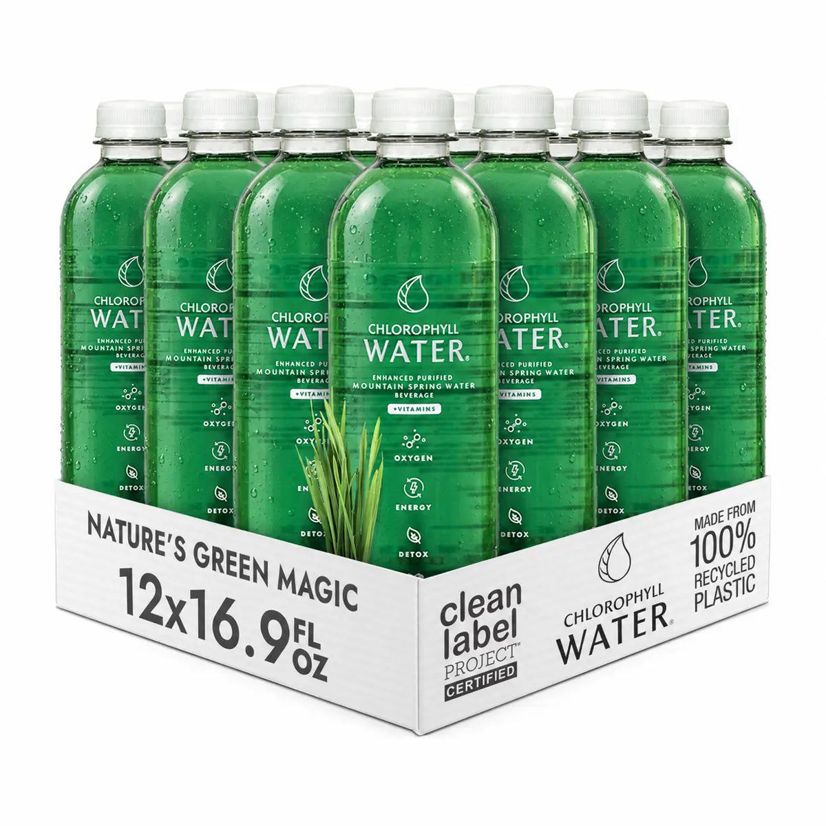 Chlorophyll Water® (Case of 12): Chlorophyll & Ultra-Purified Water with Essential Vitamins A, B12, C and D3