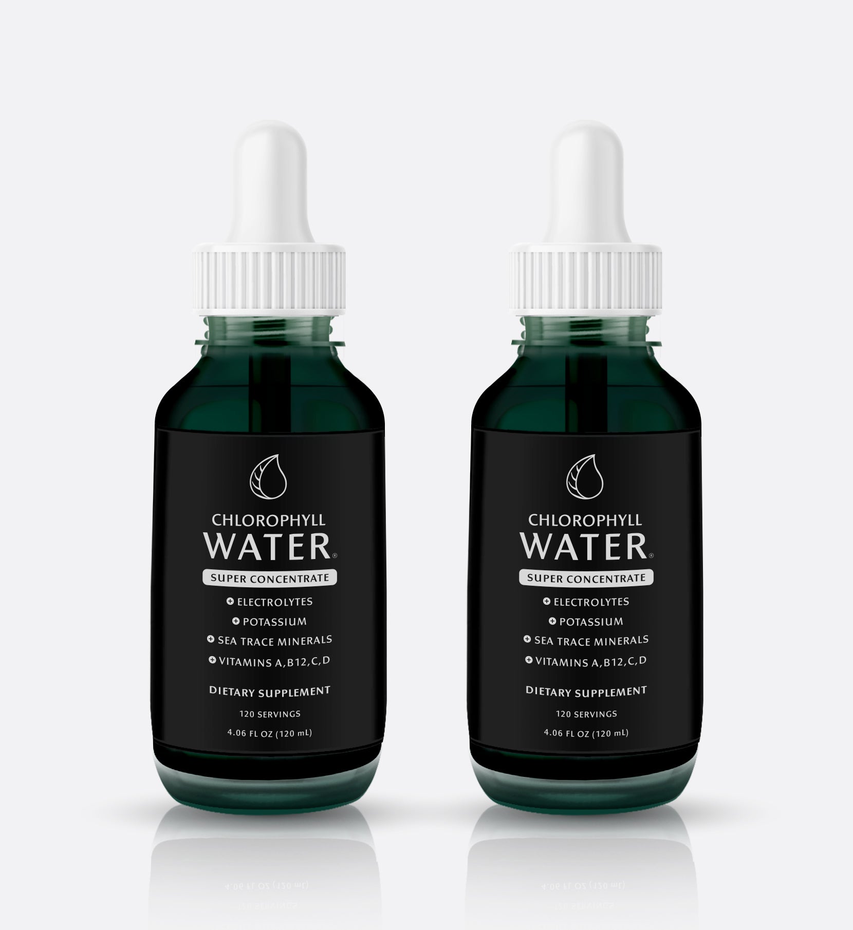 2 Pack: Chlorophyll Water Drops: SUPER CONCENTRATE Liquid Chlorophyll (240 Servings) with Electrolytes and Vitamins