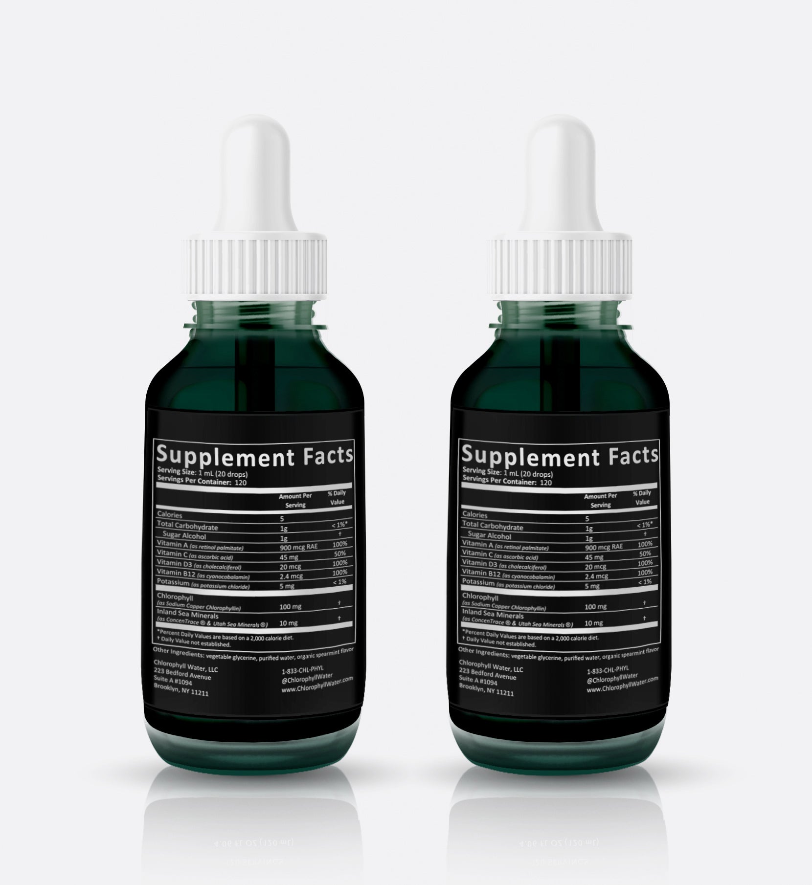 2 Pack: Chlorophyll Water Drops: SUPER CONCENTRATE Liquid Chlorophyll (240 Servings) with Electrolytes and Vitamins